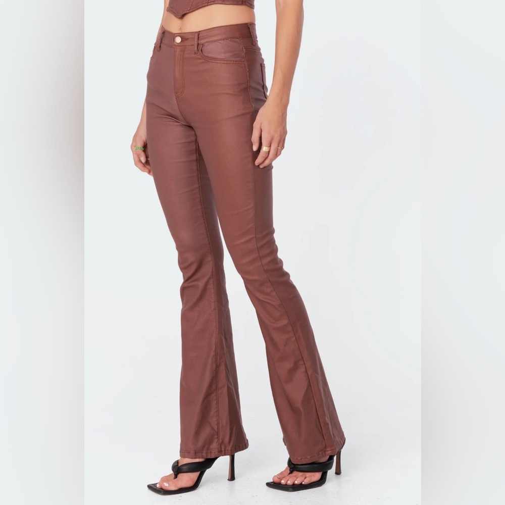 Edikted Faux Leather Pants, Size M